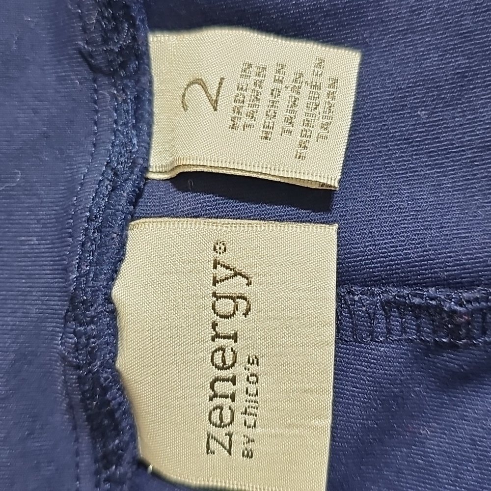 Zenergy By Chicos Athleisure Pull On Pants Elastic Waist Blue Size 2 US L - Picture 6 of 9